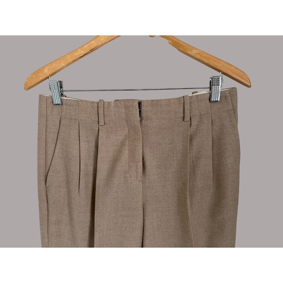 Theory Womens Beige Pleated Trousers Size 4 Lightweight Wool Blend - Picture 2 of 6